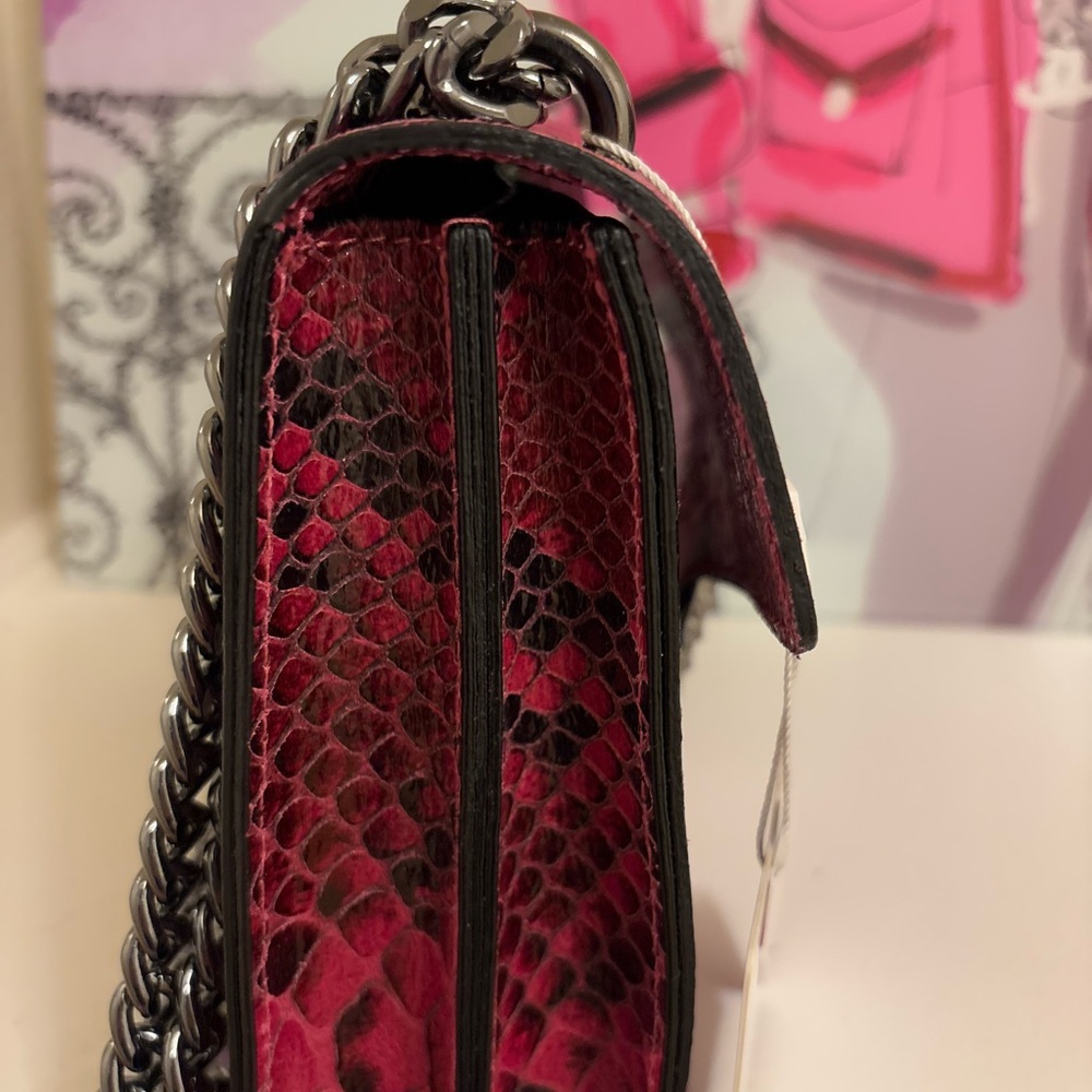 NWT Marina Galanti Magenta and Black Python-Print Shoulder Bag - Picture 9 of 9